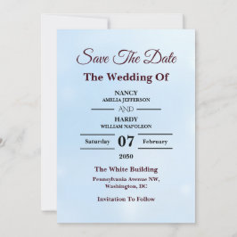 Ijsblauw Vorst Glans Design Save The Date