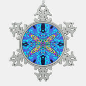 IJSBLAUW WATER TIN SNEEUWVLOK ORNAMENT (Voorkant)