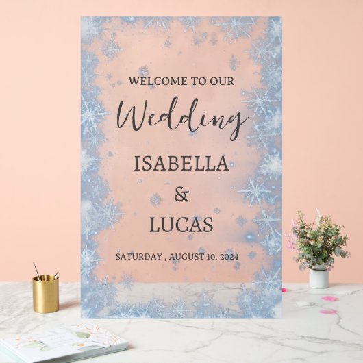 IJsblauw Winter Kerst Acryl Trouwbord Acryl Bord (Huwelijk)