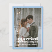 Ijsblauw & Witte Jonggehuwden Kerstmis Feestdagenkaart (Voorkant)