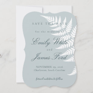IJsblauw Witte Varens 5x7 Elegant Gewoon Save The Date