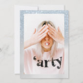 IJsblauw zilverglitter holografische foto, zoet 16 Kaart (Achterkant)