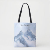 IJsblauwe besneeuwde bergtoppen Tote Bag (Voorkant)