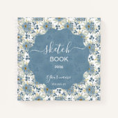 Ijsblauwe Bloemen Notitieboek (Voorkant)