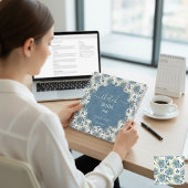 Ijsblauwe Bloemen Notitieboek