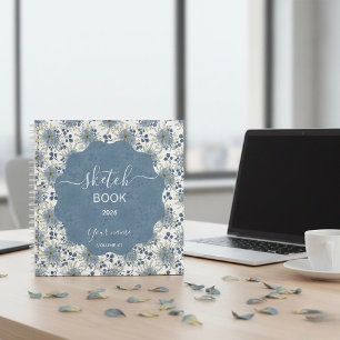 Ijsblauwe Bloemen Notitieboek
