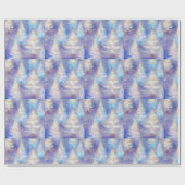 IJsblauwe en gouden bomen moderne kerst Cadeaupapier (Vlak)