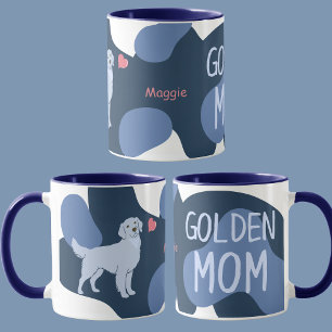 Ijsblauwe Goud Retriever Aangepaste Naam – Gouden  Mok