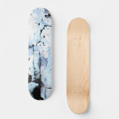 Ijsblauwe Grunge Crackle Abstract Skateboard (Voorkant)