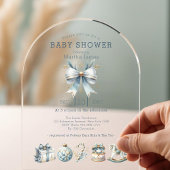 Ijsblauwe Kerst Coquette baby shower Acryl Uitnodigingen