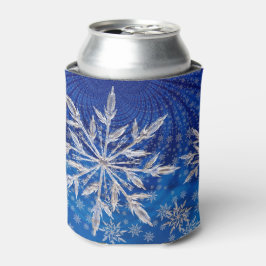 Ijsblauwe Kerstster Sneeuwvlok Blikjeskoeler