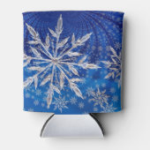 Ijsblauwe Kerstster Sneeuwvlok Blikjeskoeler (Voorkant)