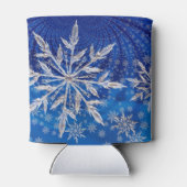 Ijsblauwe Kerstster Sneeuwvlok Blikjeskoeler (Achterkant)