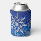 Ijsblauwe Kerstster Sneeuwvlok Blikjeskoeler (Blikje Achterkant)