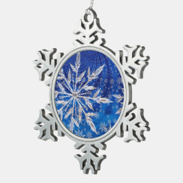 Ijsblauwe Kerstster Sneeuwvlok Tin Sneeuwvlok Ornament