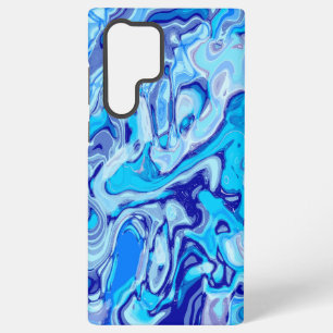 Ijsblauwe Kleurrijke Abstracte Marmeren Vloeistof Samsung Galaxy Hoesje