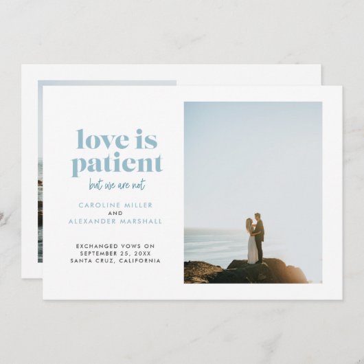 IJsblauwe Liefde is Geduldig Maar Wij Niet Vluchte Aankondiging (Voorkant / Achterkant)