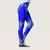 IJsblauwe metallic-look Phoenix op Royal Blue Leggings (Rechts)