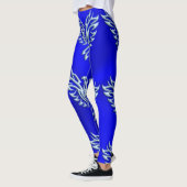 IJsblauwe metallic-look Phoenix op Royal Blue Leggings (Links)