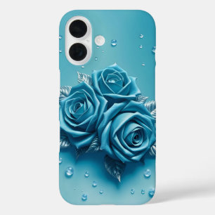Ijsblauwe Rozen met Druppels iPhone Hoesje