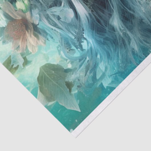 IJsblauwe sirene Tissuepapier (Detail)