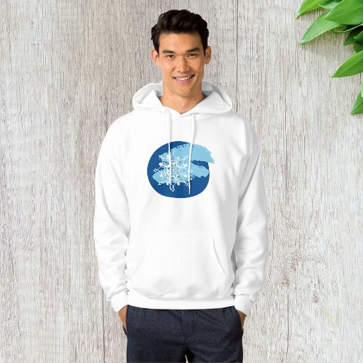 Ijsblauwe Sneeuwvlok Abstracte Winter Cirkel Hoodie