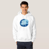 Ijsblauwe Sneeuwvlok Abstracte Winter Cirkel Hoodie (Voorkant volledig)