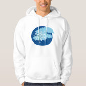 Ijsblauwe Sneeuwvlok Abstracte Winter Cirkel Hoodie (Voorkant)