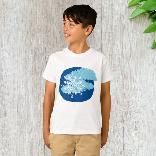 Ijsblauwe Sneeuwvlok Abstracte Winter Cirkel T-shirt