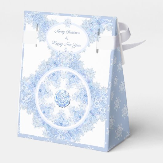 IJsblauwe sneeuwvlok Bedankdoosjes (Achterkant)