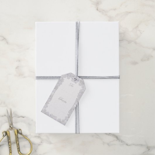 IJsblauwe sneeuwvlok Cadeaulabel (Met Touw)