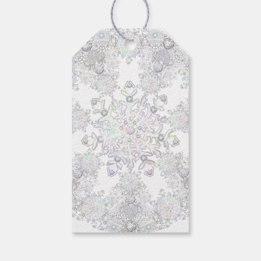 IJsblauwe sneeuwvlok Cadeaulabel (Achterkant)