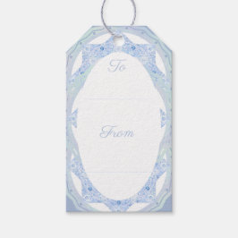 IJsblauwe sneeuwvlok Cadeaulabel