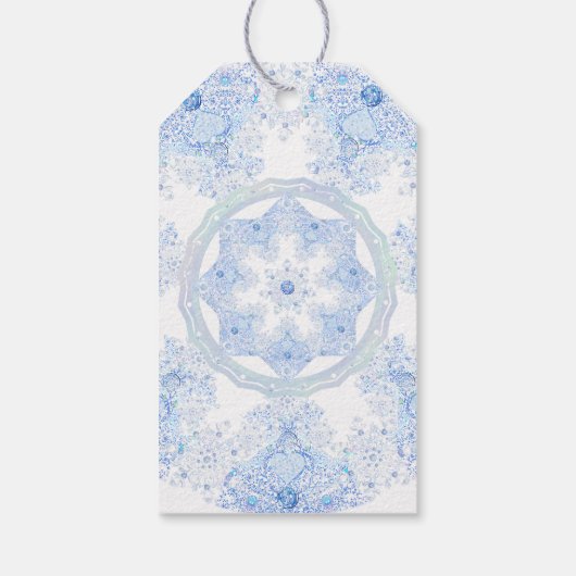 IJsblauwe sneeuwvlok Cadeaulabel (Achterkant)