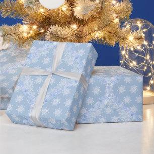 IJsblauwe sneeuwvlok Cadeaupapier