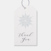 IJsblauwe sneeuwvlok Elegante Winter bruiloft Cadeaulabel (Voorkant)