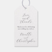 IJsblauwe sneeuwvlok Elegante Winter bruiloft Cadeaulabel (Achterkant)