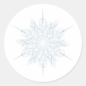 IJsblauwe sneeuwvlok Elegante Winter bruiloft Ronde Sticker (Voorkant)
