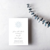 IJsblauwe sneeuwvlok Elegante Winter bruiloft Save The Date