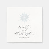 IJsblauwe sneeuwvlok Elegante Winter bruiloft Servet (Voorkant)