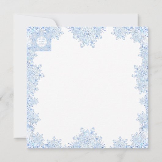 IJsblauwe sneeuwvlok Kaart (Achterkant)