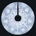 IJsblauwe sneeuwvlok Kerstboom Rok<br><div class="desc">In de winter herfsten deze ijsblauwe sneeuwvlokken op mijn denkbeeldige wereld. Ze hebben 7 takken,  zachte blauwe tinten en strass ingebed in. Voor iedereen die houdt van blauwe pastels en besneeuwde feestdagen.</div>