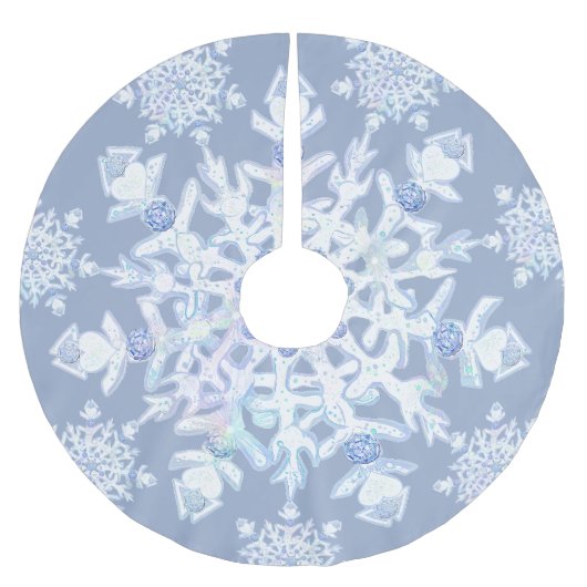 IJsblauwe sneeuwvlok Kerstboom Rok (Voorkant)