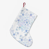 IJsblauwe sneeuwvlok Kleine Kerstsok (Voorkant (Hangend))