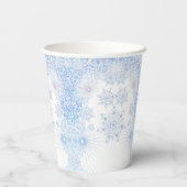 IJsblauwe sneeuwvlok Papieren Bekers (Achterkant)