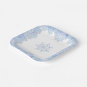 IJsblauwe sneeuwvlok Papieren Bordje (Gebogen)
