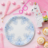 IJsblauwe sneeuwvlok Papieren Bordje (Feest)