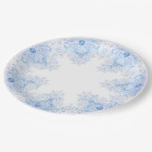 IJsblauwe sneeuwvlok Papieren Bordje (Gekanteld)