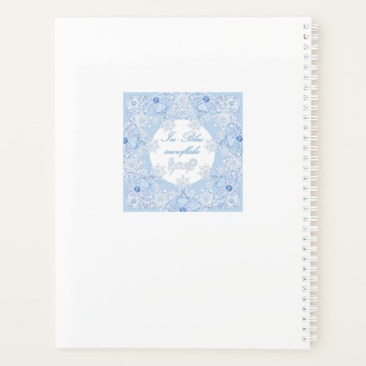 IJsblauwe sneeuwvlok Planner (Achterkant)