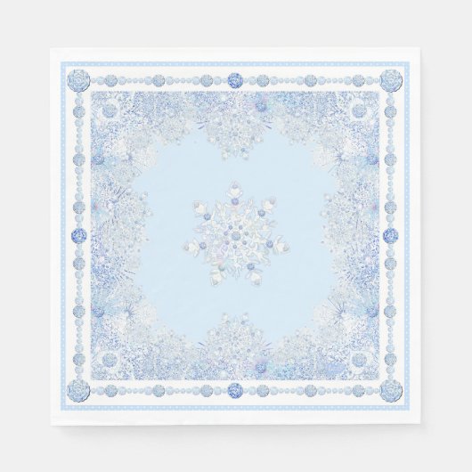 IJsblauwe sneeuwvlok Servet (Voorkant)